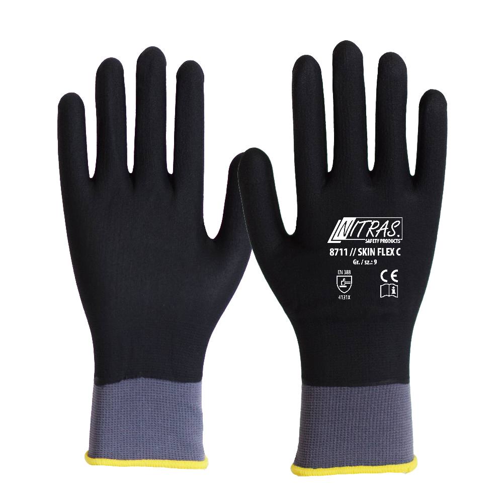Der neue Schutzhandschuh aus spezial-Stretch-Strick für feuchte und ölige Ojekte (Bild © AS Arbeitsschutz GmbH)
